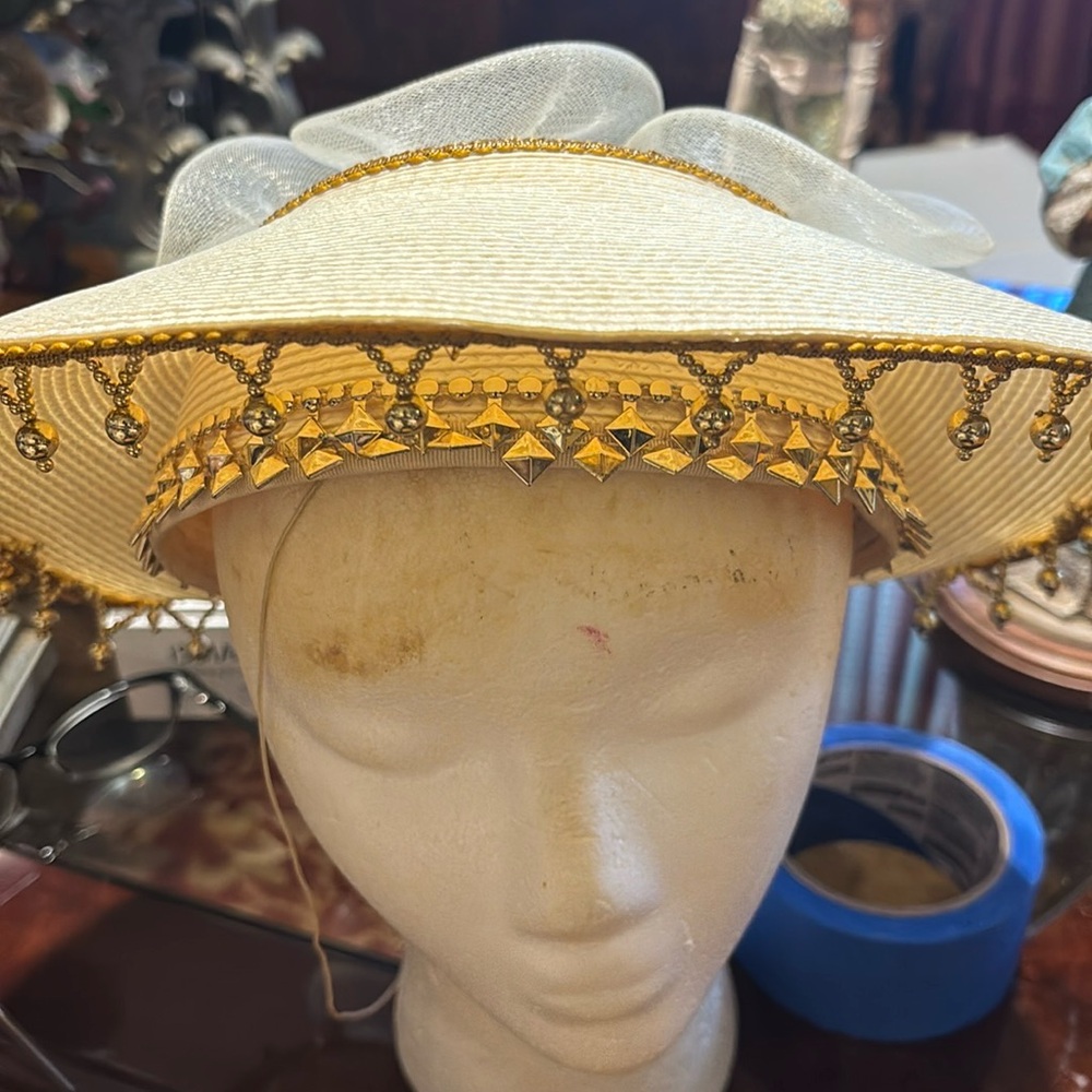 Elegant Gold and Cream Women's Hat